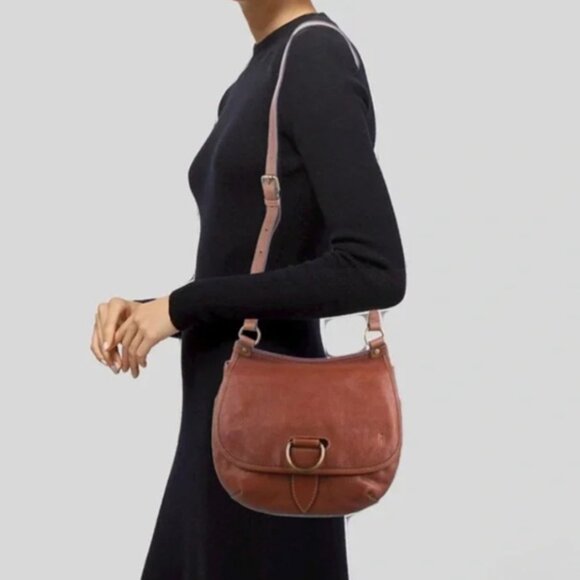 Frye Cognac Leather Lucy Crossbody Bag - NWOT - Picture 2 of 8